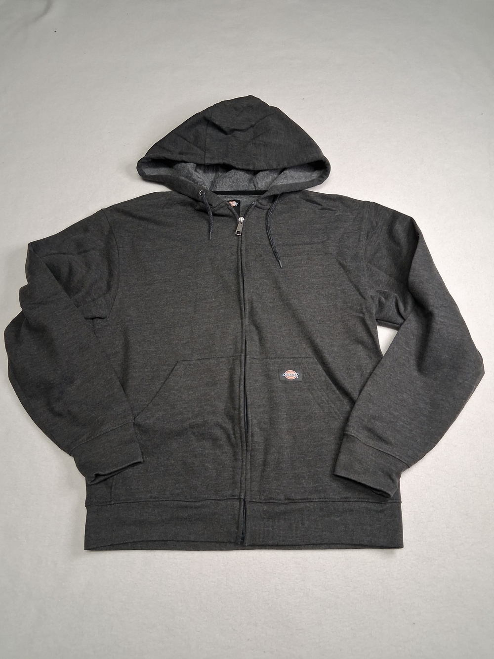 Dickies Men's Dark Charcoal Full-Zip Hooded Sweatshirt